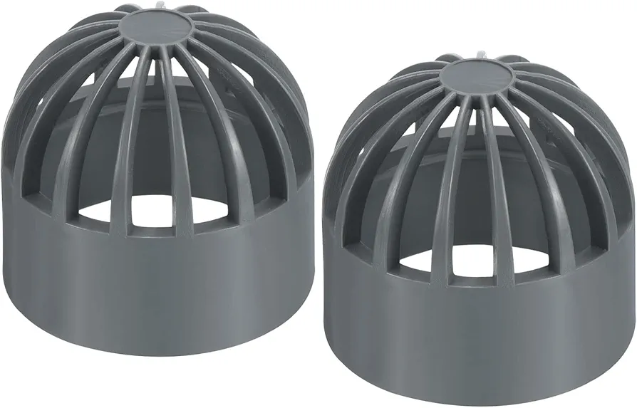 PATIKIL 40mm ID Atrium Drain Grate Cover, Round Outdoor UPVC Sewer Drain Pipe Fitting Adapter for Drainage System, Gray