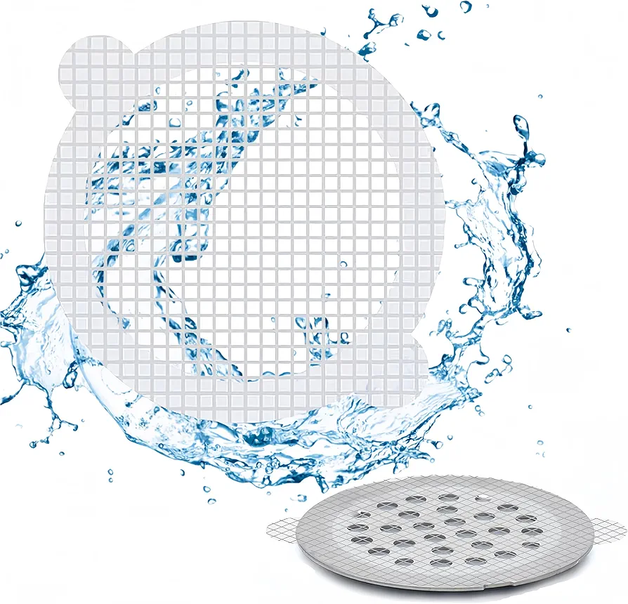 50 Pack, Banhey Round Disposable Shower Drain Hair Catcher, Floor Drain Sticker,Bathroom, Laundry Room, Bathtub, Kitchen, Sink, Drain Cover for Human and Pet Hair (50 PCS)