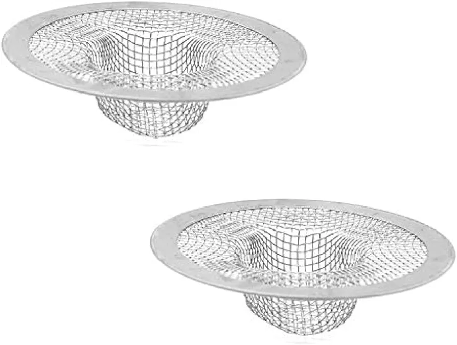 Shower Hair Drain Catcher, Stainless Steel Hair Catcher for Sink Bathroom Tub Drain Hair Catcher by Lechay (2pc)