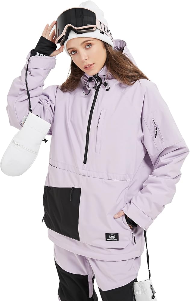 SNOWVERB Womens Mens Insulated Waterproof Snowboarding Mountain Jackets with Hood Skiing Coat Snowboard Winter Ski Jacket