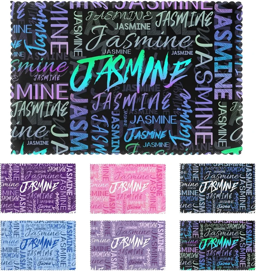 Custom Name Table Placemats Set of 6, Personalized Heat Resistant Placemats with Name, Customized Kitchen Placemat Table Protector Mat Table Place Mats Placemats for Dining Kitchen (Monogrammed)