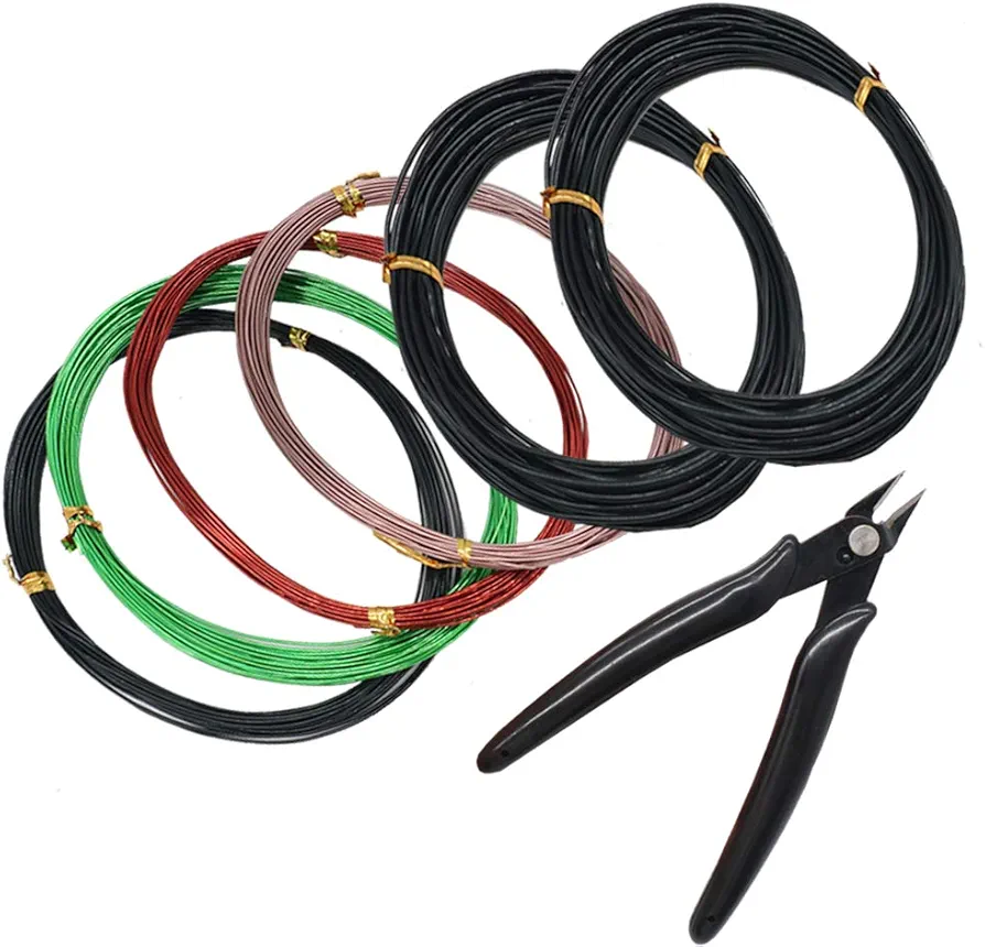 Bonsai Training Wire with Wire Cutter Aluminum Wire 1 1.5 2.0 mm for Shaping Styling Indoor Bonsai Trees