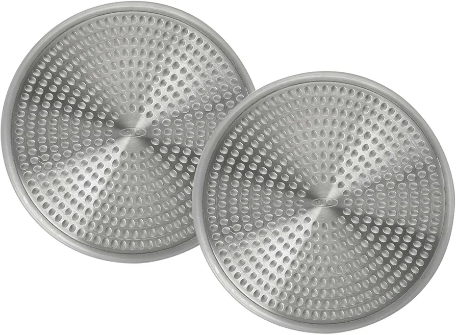 OXO Good Grips Easy Clean Shower Stall Drain Protector - Stainless Steel & Silicone (2, A)