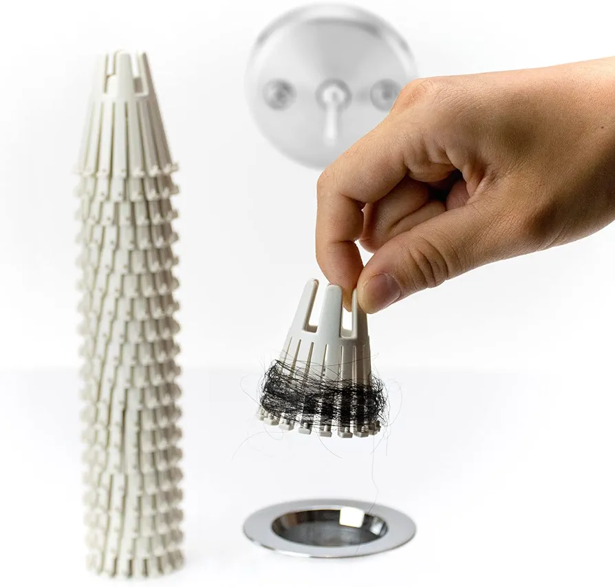 Disposable HairClaw 20 Pack | Bathtub Hair Catcher Strainer Trap for Standard Size 1.75 inch Tub Drain | Eco-Friendly Bioplastic