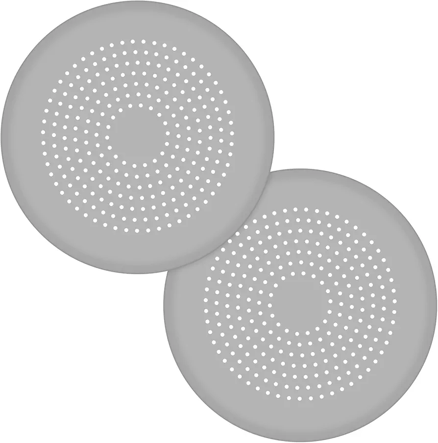 2 Pack Shower Drain Cover Hair Catcher with Suckers, Silicone Drain Strainer Protector Filter Stopper with Strong Suction Cup, Foldable Sink Strainer for Kitchen Bathtub Bathroom (Grey)