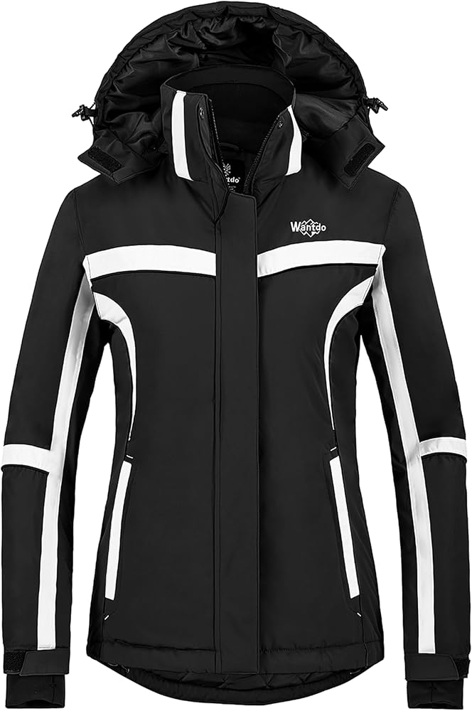 Wantdo Women's Waterproof Ski Jacket Warm Winter Snow Coat Windproof Snowboarding Jackets Insulated Parka