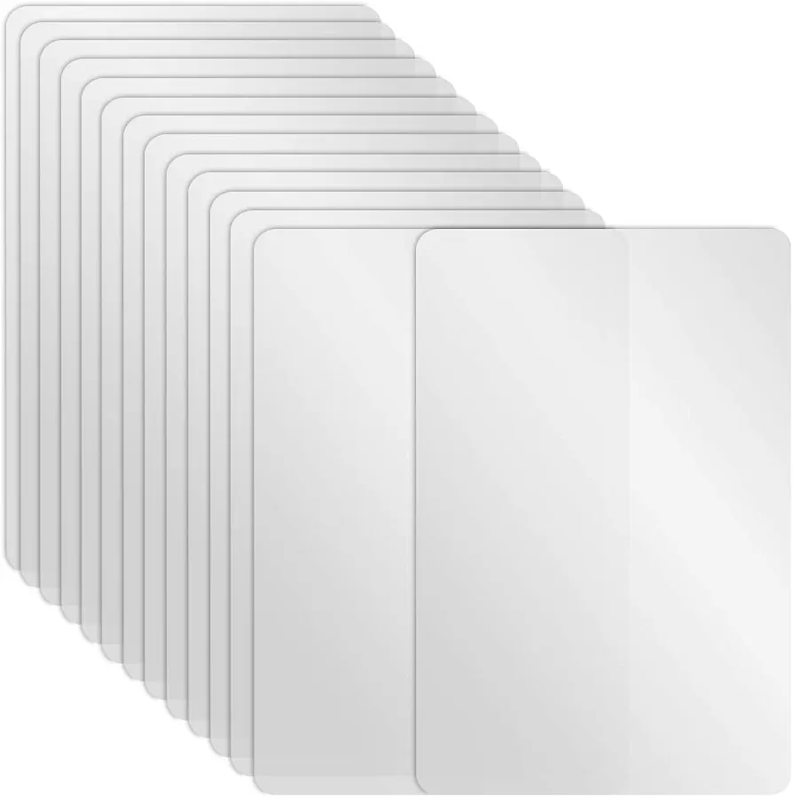 17 Pack Plastic Placemats Table Mats, Heat Resistant Transparent Table Placemat, Washable Dining or Kitchen Table Mat, 17 x 11 Inches