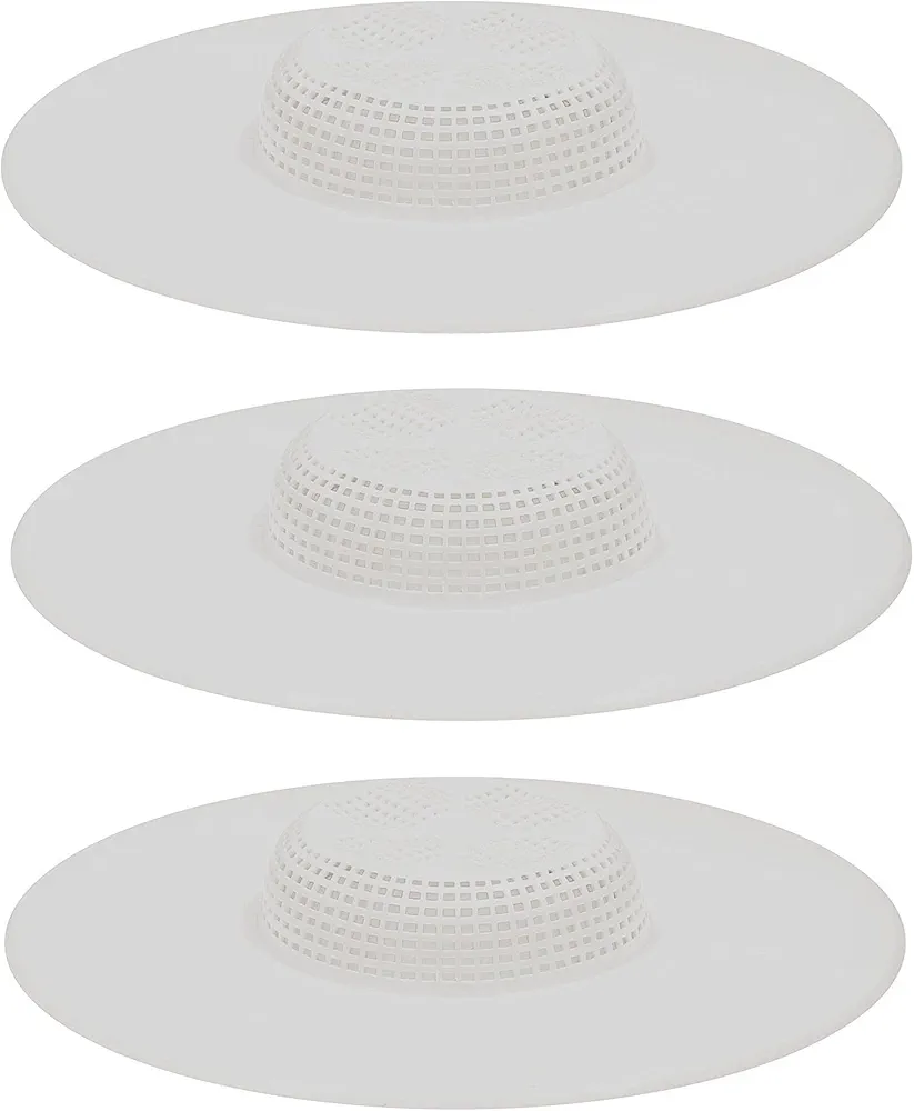 5" Durable Plastic Shower Drain Hair Trap - Helps Keep Drains Unclogged (3-Pack)