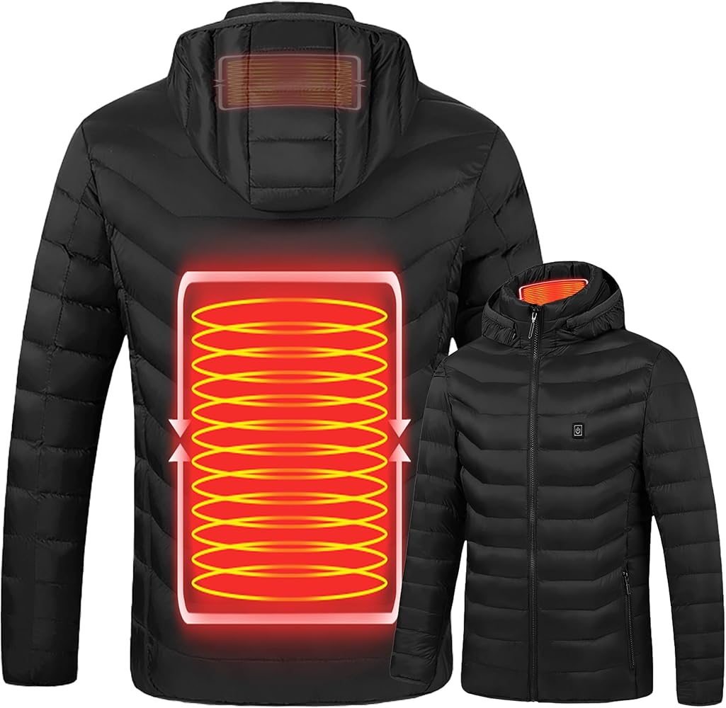 Heated Jacket, USB-Powered Body Warmer with 3 Temperatures for Hiking Skiing(Battery Not Included)