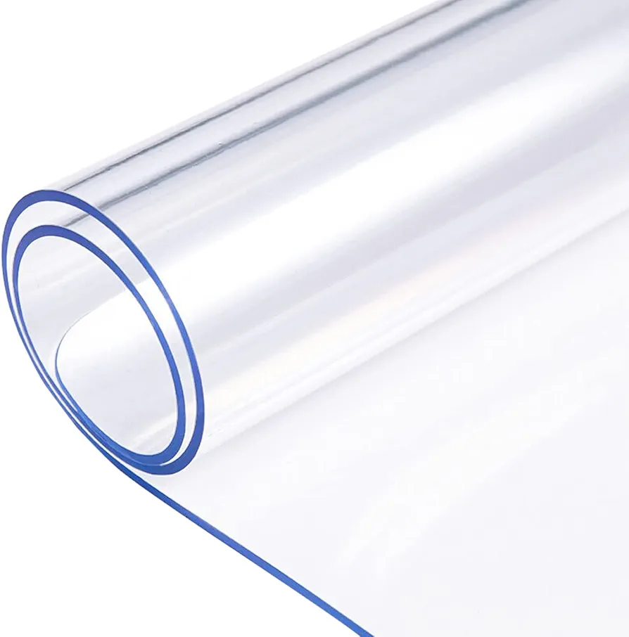 24X48 Inch Clear Dining Table Protector Pad Cover Plastic Kitchen Tablecloth Heat Resistant PVC Table Top Protector Rectangle Clear Tablecloth Dining Room Table Cover Protector 1.5mm Thick