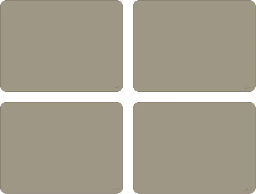 GASARÉ, Placemats Set of 4, Silicone Placemats, Table Mats, Non-Slip, Easy to Clean, Heat Resistant, Flexible, 20% Thicker, 16 x 12 inches x 1.1mm, Taupe