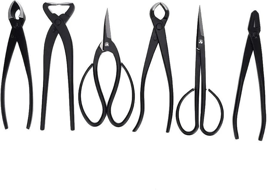 6pcs Bonsai Tools, Bonsai Tree Kit Plant Tree Scissors Bonsai Starter Kit Gardening Trimming Cutting Tool Set with Storage Bag