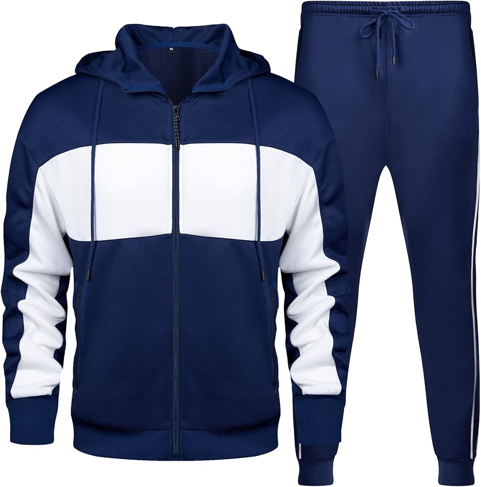 LBL Leading the Better Life Men's Casual Tracksuit Long Sleeve Sweat Suit Running Jogging Athletic Sports Set