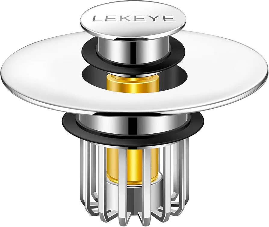 LEKEYE Bathroom Sink Stopper | Shower Drain Hair Catcher | Pop-up Sink Drain Stopper with Strainer | Bathroom Sink Plug for 1-1/8"to 1-3/8" to 1-1/2" Sink Drain Hole