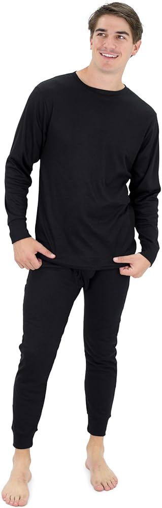 Mossy Oak Mens Thermal Underwear Set, Waffle Knit Long Sleeve Shirt and Pant, Cold Weather Base Layer Hunting Gear