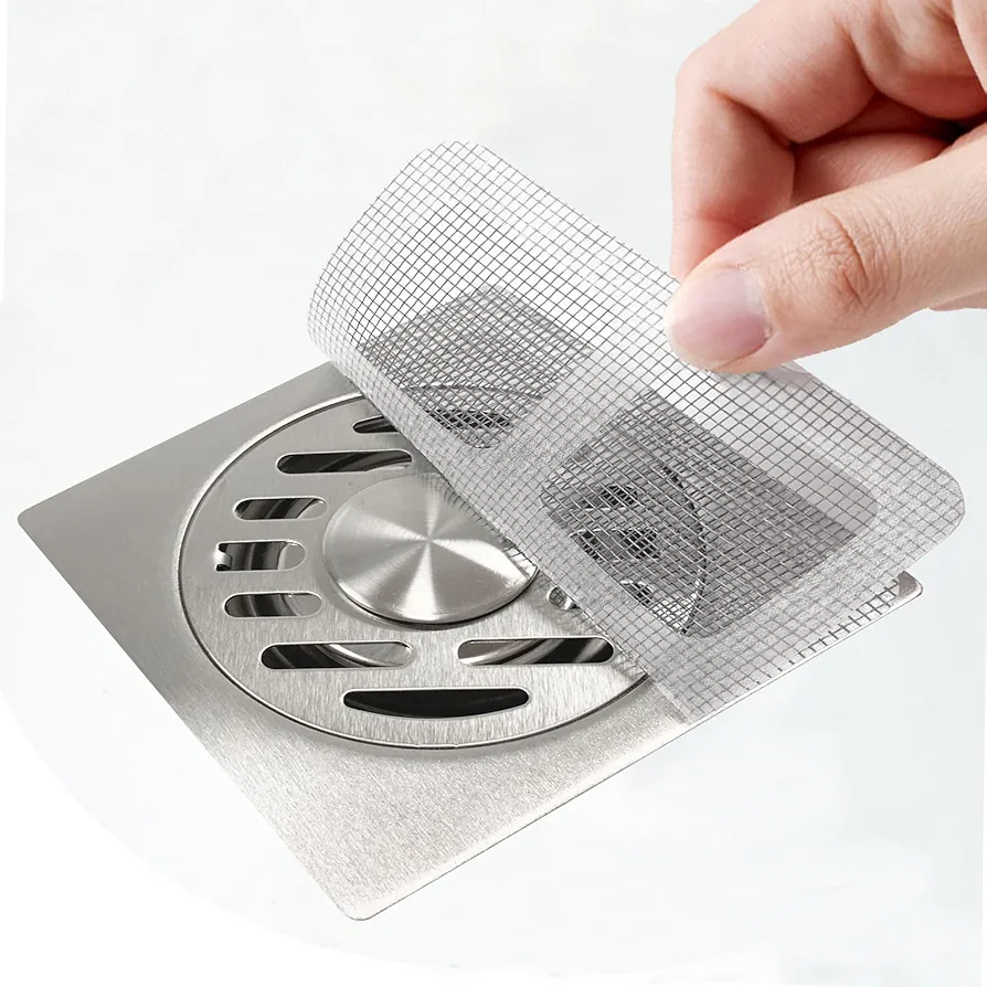 Shower Drain Hair Catcher, 10 Pack Disposable Hair Trap for Shower Drain Cover, Upgrade Floor Drain Sticker Filter Covers to Catch Hair，Drain Screen for Tub, Sink, Bathroom, Kitchen (10Pcs)