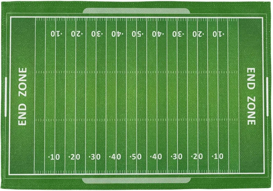 Bardic Set of 1 Washable Placemat American Football Field Pattern Table Mats 18x12 Inch Heat Resistant Non Slip Place Mats for Kitchen Dining Table