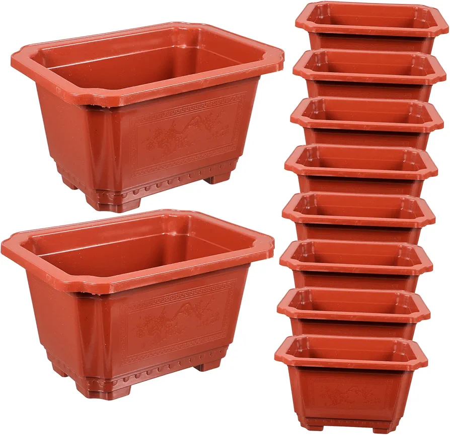 10pcs Bonsai Pots with Drainage Tray Plant Bonsai Rack Bucket Bonsai Tree Pots Bonsai Bowl Bonsai Soil to Use Bonsai Tool Kit Bonsai Pots Bonsai Bonsai Kit