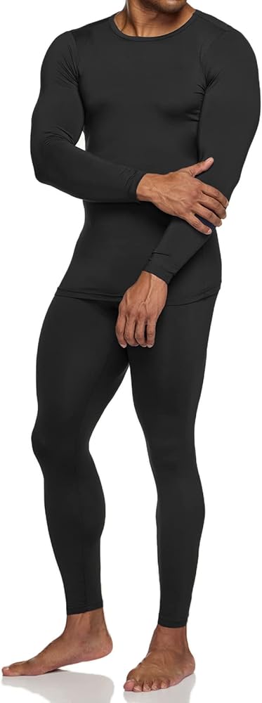 TSLA Men's Thermal Underwear Set, Microfiber Soft Fleece Lined Long Johns, Winter Warm Base Layer Top & Bottom