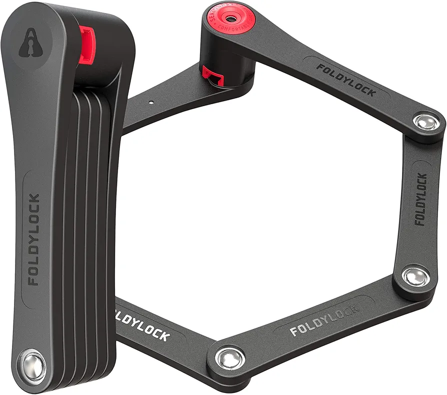 FoldyLock Classic 95 Folding Bike Lock - Patented Sleek High Security Bicycle Lock - Heavy Duty Anti Theft Smart Secure Guard with Keys and Frame Mount for Electric e-Bikes and City Bikes - 37.4"