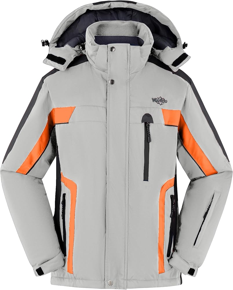 Wantdo Men's Mountain Waterproof Ski Jacket Warm Winter Snowboarding Jacket Snow Rain Coat