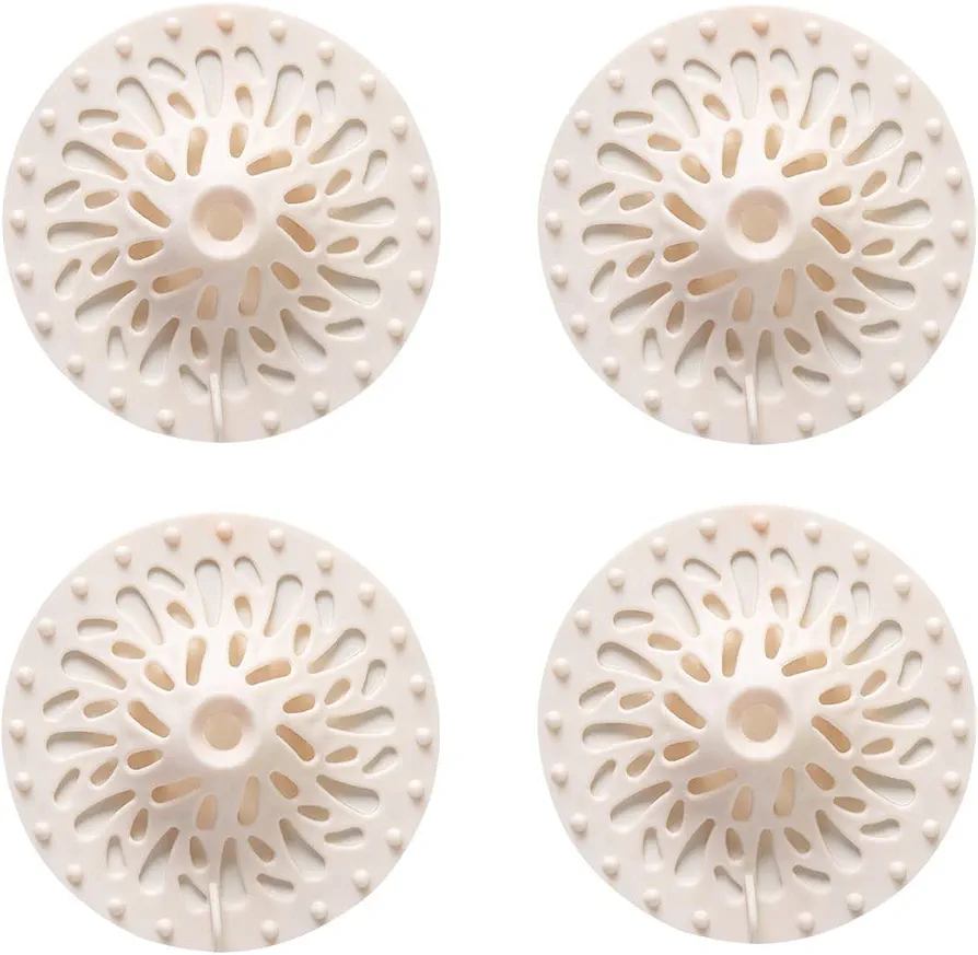 Hair Catcher Silicone Hair Stopper Shower Drain Covers Easy to Install and Clean Suit for Bathroom Bathtub and Kitchen (4 PCS,White)