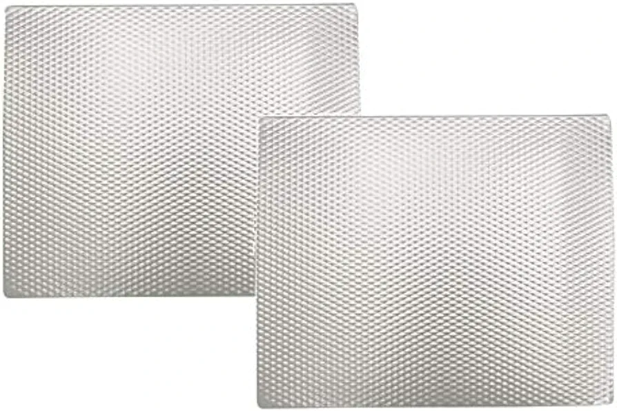Heat Resistant, Non-Slip, Metal Counter/Table Protector Mat, Large - 14" x 17" - 2 Pack - Silver