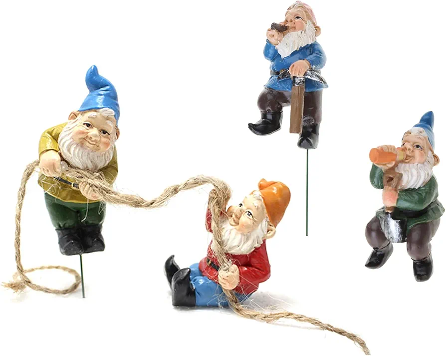 4Pcs Dwarf Resin Figurines Tree Fairy Garden Kits Yard Pond Bonsai Moss Landscape Layout Decors