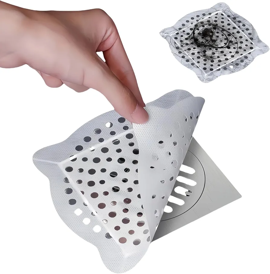 30 Pack, 6 Inch Shower Drain Hair Catcher,Drain Hair Catcher,Disposable Shower Drain Hair Catcher for Bathroom,Laundry,Bathtub,Kitchen Sink