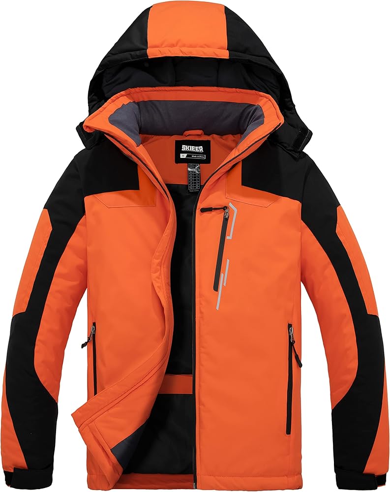 Skieer Men's Waterproof Ski Jacket Windproof Snowboarding Jackets Winter Snow Coat Warm Raincoat