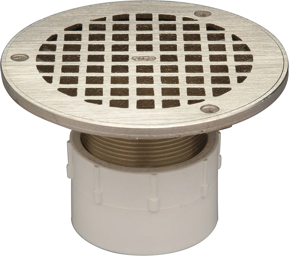 Zurn FD2210-PV2 Adjustable Floor Drain, PCV Body, 2" Solvent Weld Connection
