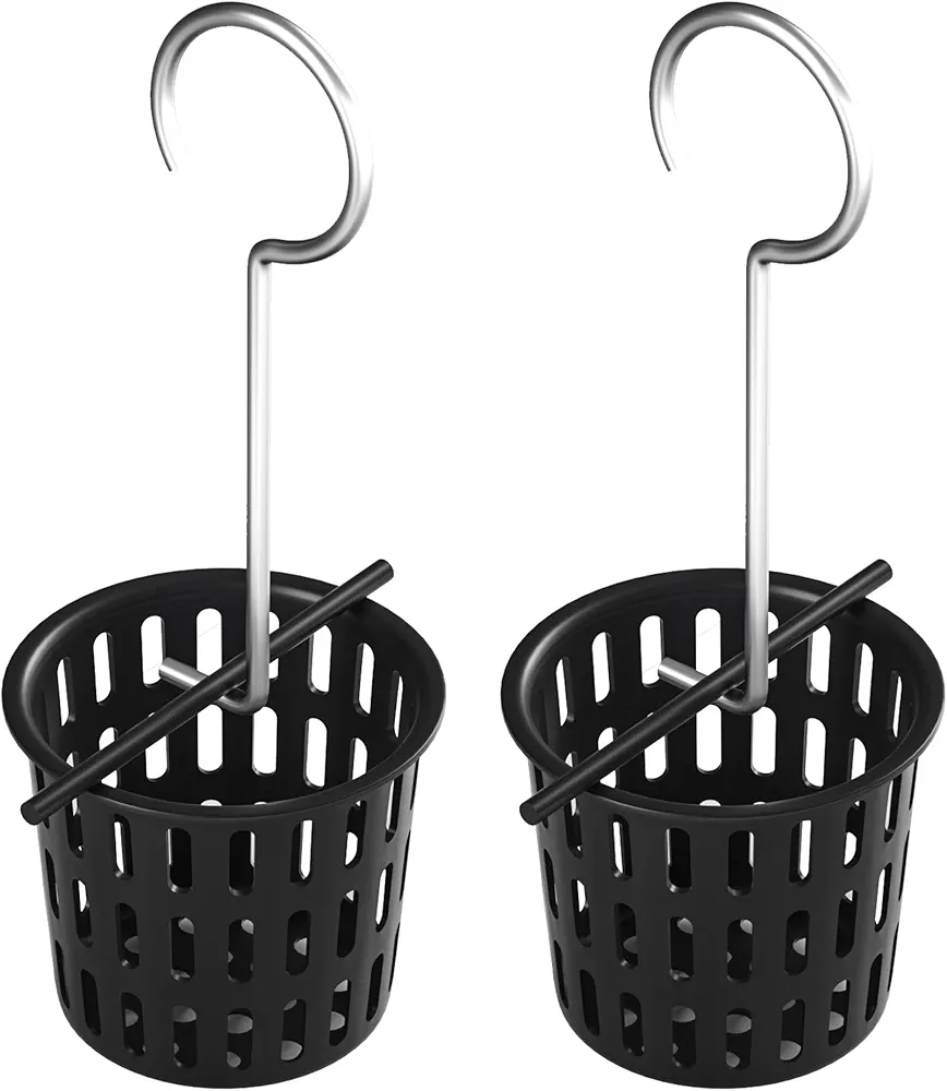 Hair Catcher Hair Strainer, 304 Stainless Steel Filter w/Stainless Drain Key Lifting Hook, Hair and Debris Trap for Bernkot Square Linear Shower Drain (Black 2PCS)