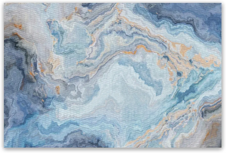 Blue Marble PVC Placemat 6 PCS of Non-Slip Heat Resistant Place Mats Waterproof Stain Resistant Wipeable Washable Table Mats for Indoor Outdoortable Beige Table