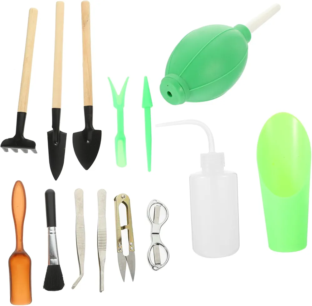 1 Set Bonsai Tree Plant Terrarium Kit Tweezers Garden Spade Tool Shovels Care Tools Gardening Tools Gardening Trowel Bonsai Tools Garden Tool Bonsai Precision Kit Scissors