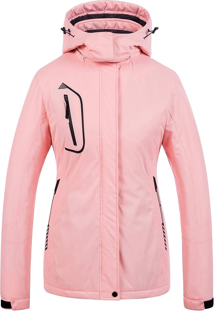 CREATMO US Women's Mountain Waterproof Ski Jacket Windproof Snowboarding Jacket Warm Winter Coat Raincoat
