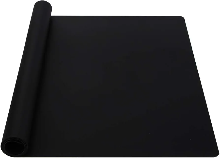 Webake Extra Large Silicone Mat For Countertop, Multipurpose Nonstick Heat Resistant Mat 23.6" x 15.7" for Baking, Rolling Dough, Fondant, Resin Expoxy, Craft, Jewerly (Black)