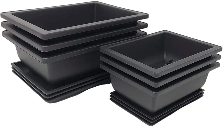 Tinyroots Bonsai Pots with Humidity Trays - Training Planters, Built in Mesh, 6-inch and 8-inch