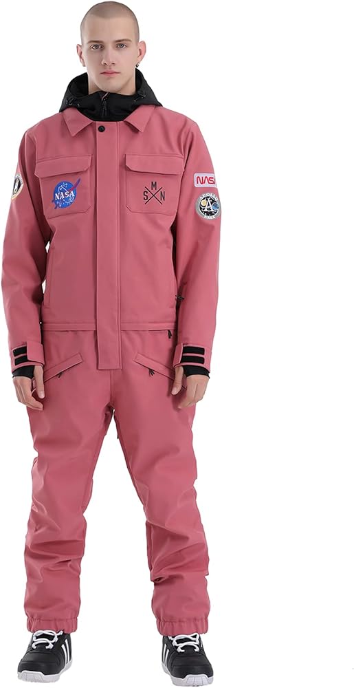 GSOU SNOW Ski Suits Women Men One Piece Snow Suits Waterproof Windproof Men Snowsuit Insulated Ski Jumpsuit for Snow Sports