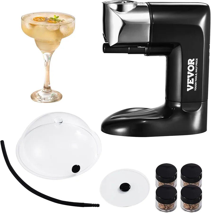 VEVOR Smoking Gun Kit, Old Fashioned Wood Smoke Infuser, Cocktail Smoker with Four Flavors of Wood Chips and Accessories, Cold Smoke for Foods and Drinks, Bourbon Whiskey Gifts for Thanksgiving Day